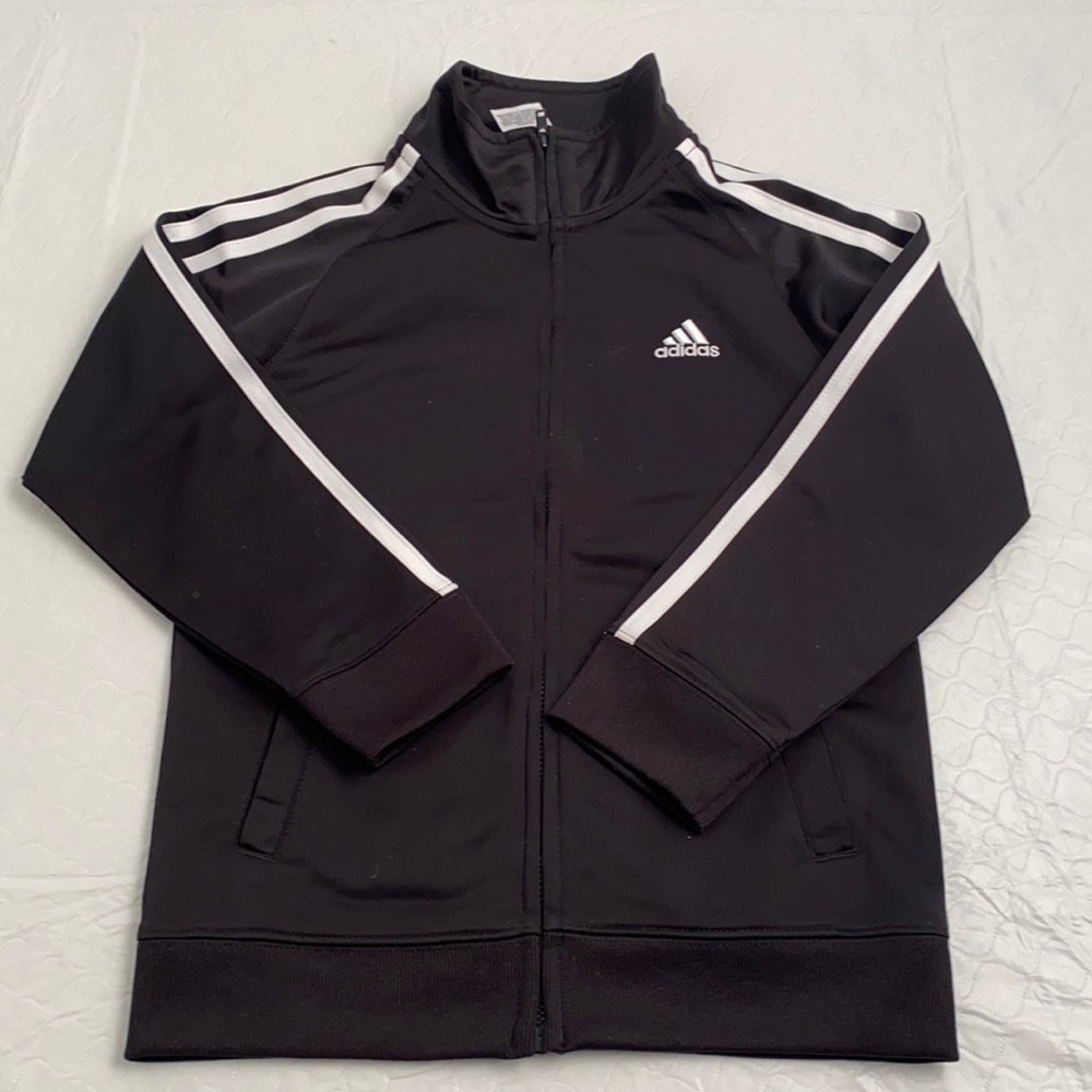 Adidas black zip up logo track jacket 7